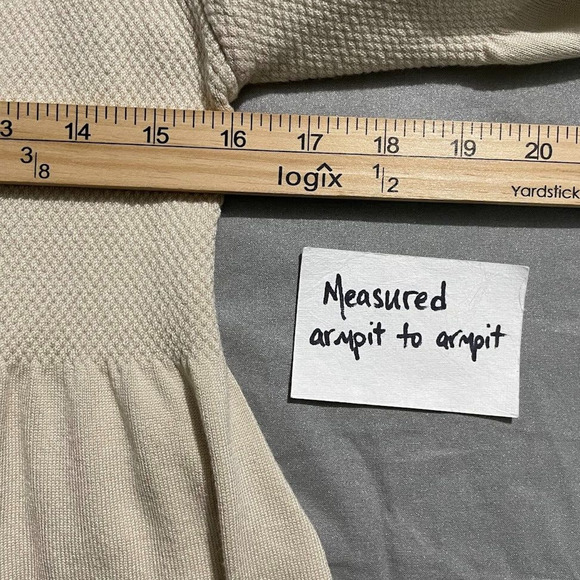 Earthbound Size Small Babydoll Beige Sweater Minimalist Romantic Bella Swan Y2K - Picture 6 of 7